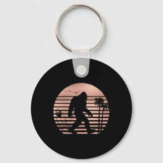Bigfoot Surfing Shirt Funny Summer Apparel Tee Ros Keychain