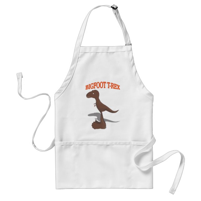 Bigfoot T-Rex Drawing Adult Apron (Front)