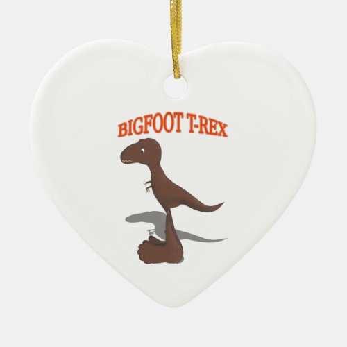 Bigfoot T_Rex Drawing Ceramic Ornament