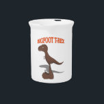 Bigfoot T-Rex Drawing Drink Pitcher<br><div class="desc">2 in 1: Bigfoot and T-Rex. A drawing of the prehistoric creature tyrannosaurs rex with huge feet. A creative mix of a dinosaur and Bigfoot,  also known as Yeti or Sasquatch. Original image.</div>