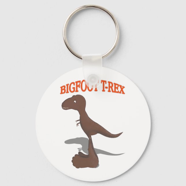 Bigfoot T-Rex Drawing Keychain (Front)