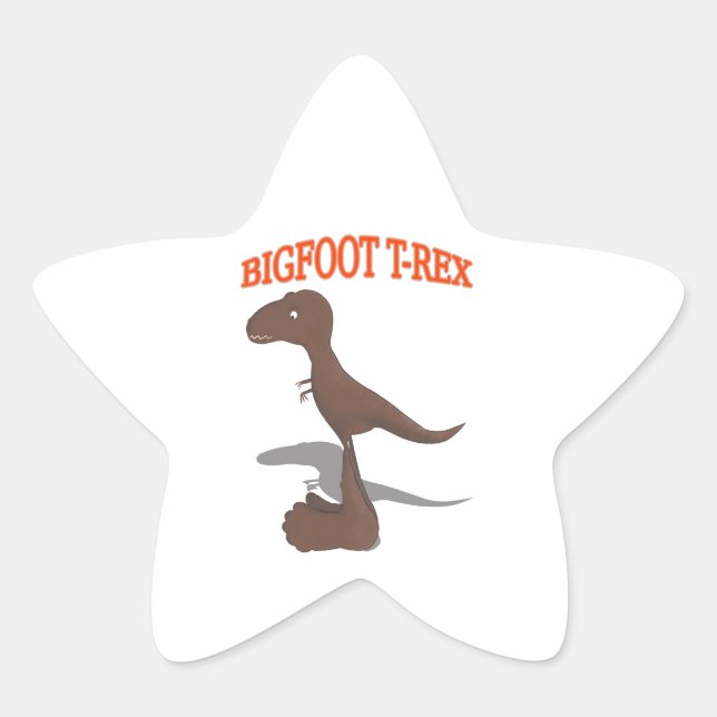 Bigfoot T-Rex Drawing Star Sticker (Front)