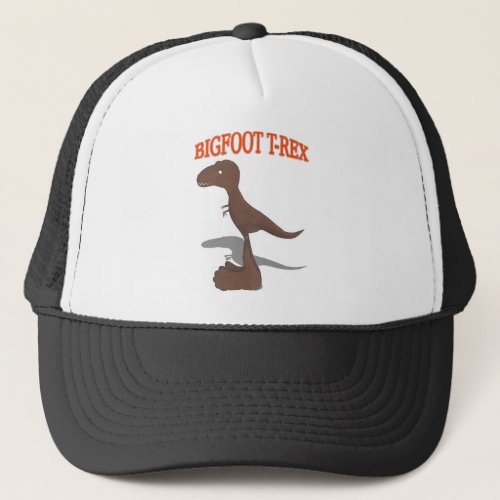 Bigfoot T_Rex Drawing Trucker Hat