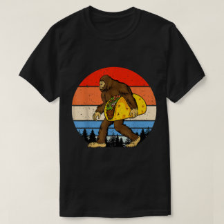 Bigfoot Taco Retro Funny Design T-Shirt