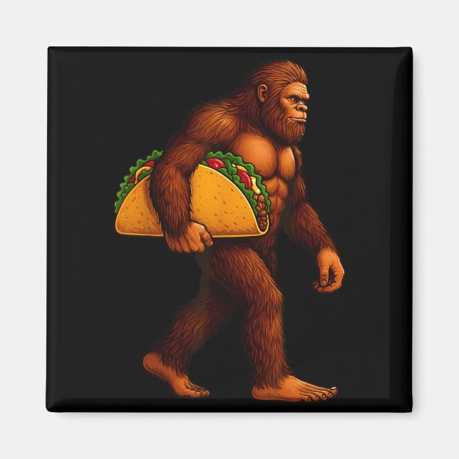 Bigfoot Taco Sasquatch Walking Taco Funny Shirt Me Magnet (Front)