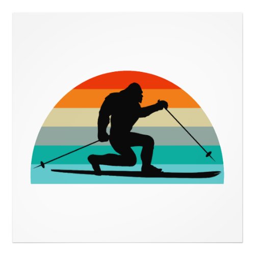 Bigfoot Telemark Skiing Rainbow Photo Print