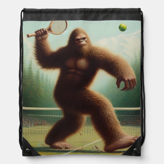 Bigfoot Tennis Drawstring Bag (Front)