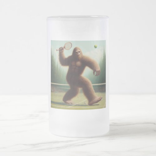 Bigfoot Tennis Frosted Glass Beer Mug