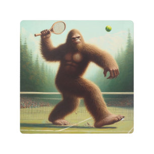 Bigfoot Tennis Metal Print