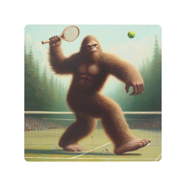 Bigfoot Tennis Metal Print (Front)