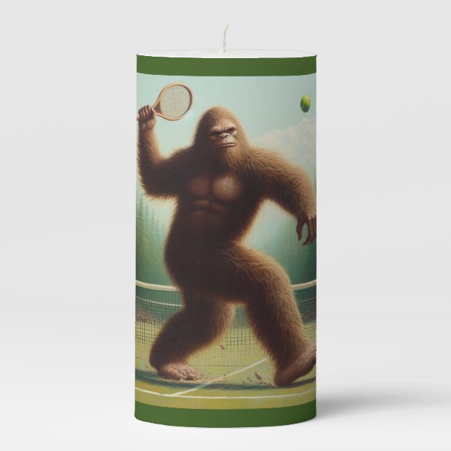 Bigfoot Tennis Pillar Candle (Front)