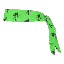 Bigfoot Tennis Player Green Pattern Tie Headband