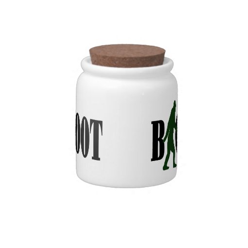 Bigfoot text & green squatch graphic candy jar | Zazzle