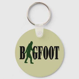 Bigfoot text & green squatch graphic keychain