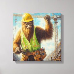 Bigfoot the Construction Worker Canvas Print