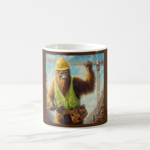 Bigfoot the Construction Worker Coffee Mug