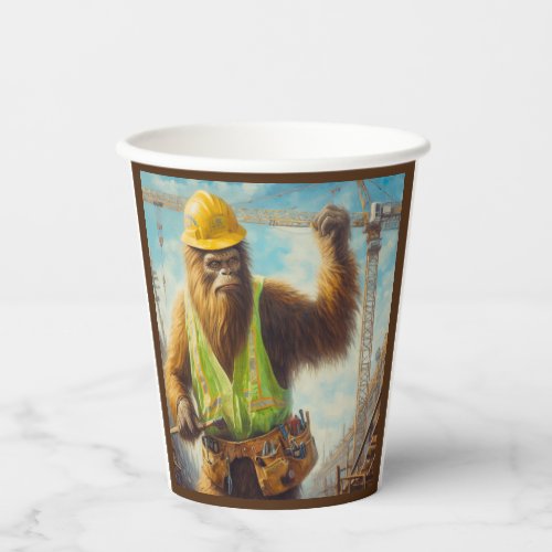 Bigfoot the Construction Worker Paper Cups