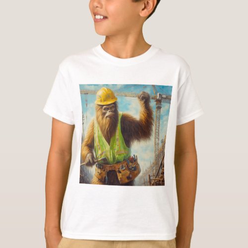 Bigfoot the Construction Worker T_Shirt