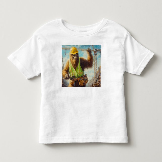 Bigfoot the Construction Worker Toddler T-shirt (Front)