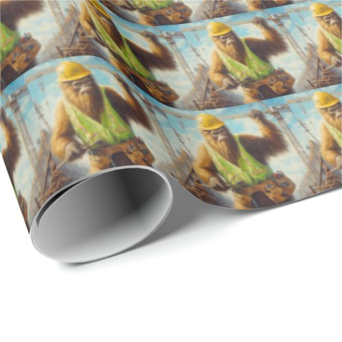 Bigfoot the Construction Worker Wrapping Paper