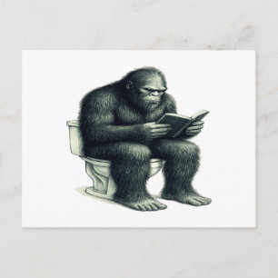 Bigfoot Toilet Holiday Postcard