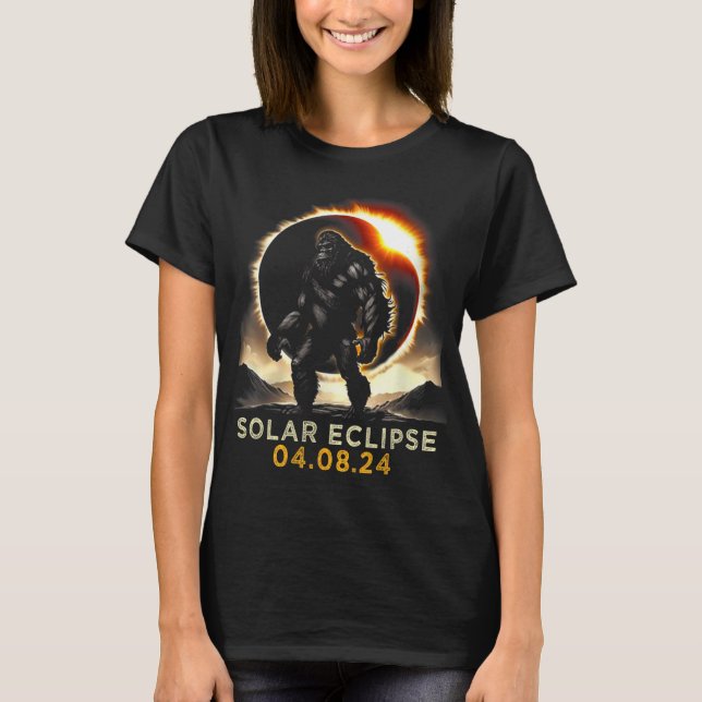Bigfoot Total Solar Eclipse 4.08.2024 Apparel  T-Shirt (Front)