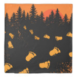 Bigfoot Tracks At Sunset Duvet Cover