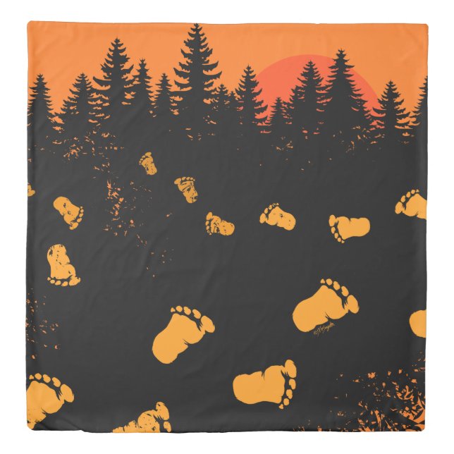 Bigfoot Tracks At Sunset Duvet Cover (Front)