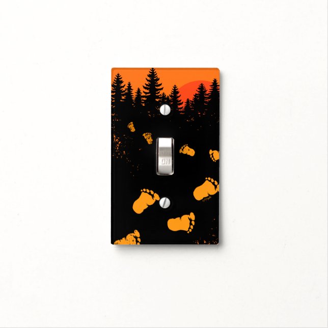 Bigfoot Tracks At Sunset Light Switch Cover (In Situ)
