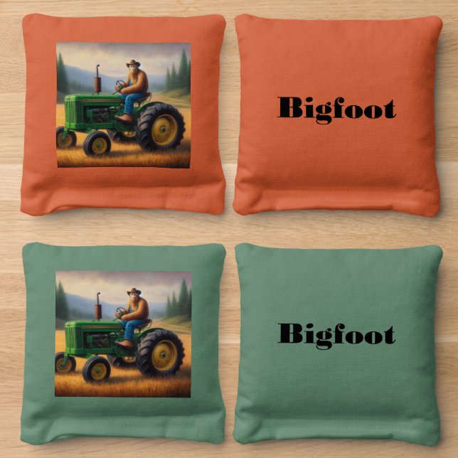 Bigfoot Tractor Cornhole Bags (Wood)