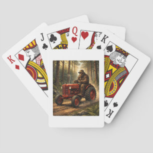 Bigfoot Tractor Design for Farmer Dad Farming Farm Poker Cards