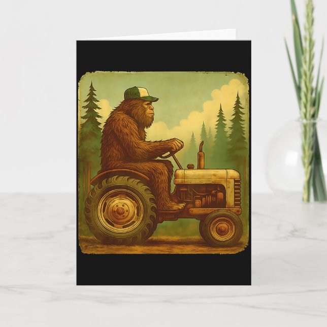 Bigfoot Tractor Farmer Design For Men Farming Farm Card (Front)