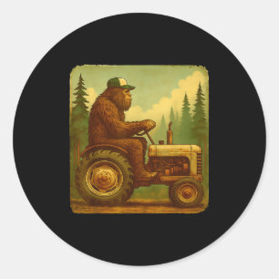 Bigfoot Tractor Farmer Design For Men Farming Farm Classic Round Sticker