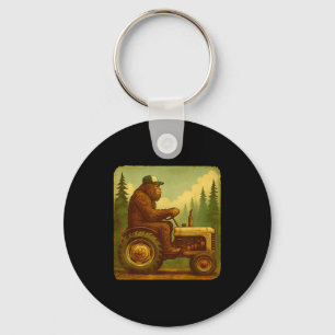 Bigfoot Tractor Farmer Design For Men Farming Farm Keychain