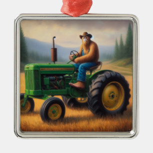 Bigfoot Tractor Metal Ornament