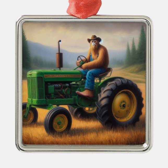 Bigfoot Tractor Metal Ornament (Front)
