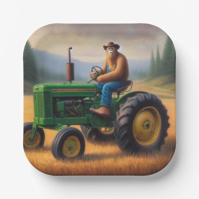 Bigfoot Tractor Paper Plates (Front)