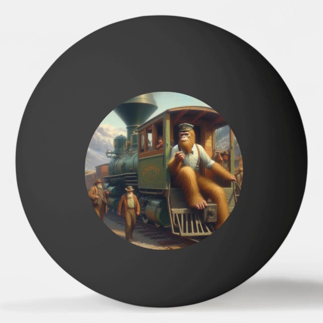 Bigfoot Train Engineer Ping Pong Ball (Front)
