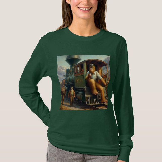 Bigfoot Train Engineer T-Shirt (Front)