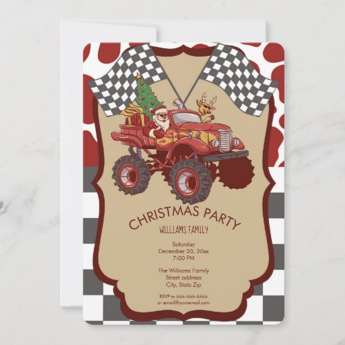 Bigfoot Truck Christmas           Invitation