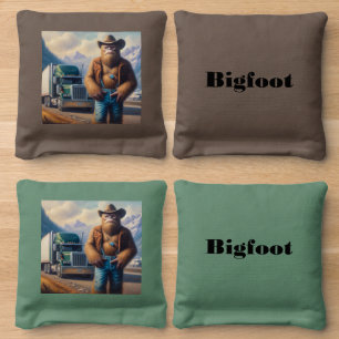 Bigfoot Truck Driver Cornhole Bags