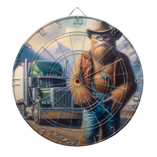 Bigfoot Truck Driver Dart Board (Front)