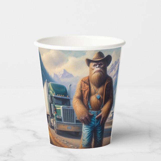Bigfoot Truck Driver Paper Cups (Front)