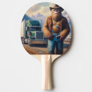 Bigfoot Truck Driver Ping Pong Paddle