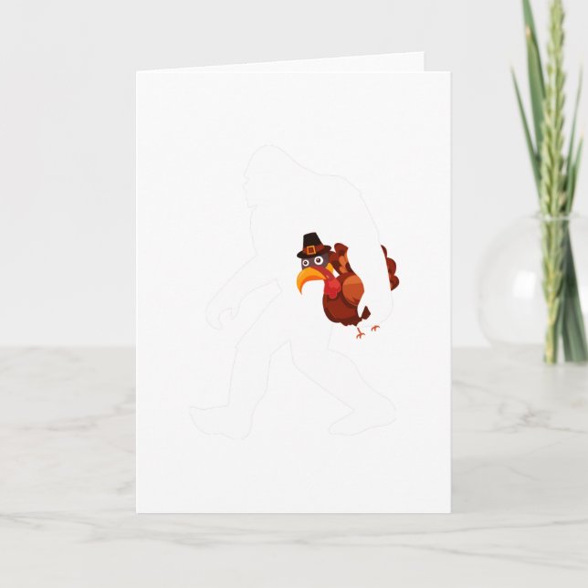 Bigfoot Turkey Funny Thanksgiving Day Card (Front)