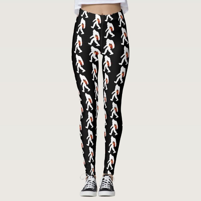 Bigfoot Turkey Funny Thanksgiving Day Leggings (Front)