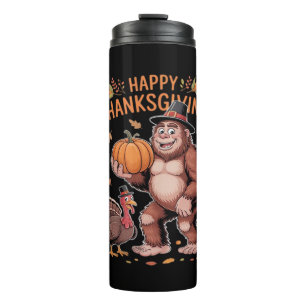 Bigfoot Turkey Pumpkin Thanksgiving Day Classic T- Thermal Tumbler