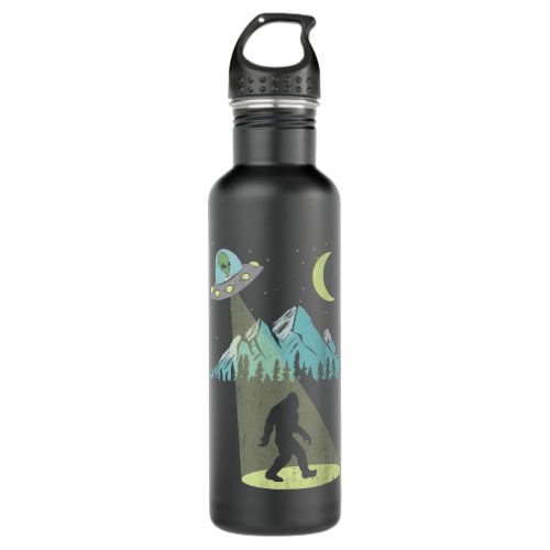 Bigfoot UFO Abduction Moon  Mountain Alien Vintag Stainless Steel Water Bottle