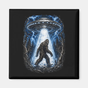 Bigfoot ufo alien abduction funny sasquatch  magnet