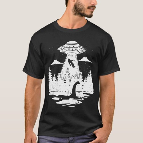 Bigfoot UFO Alien Abduction _ Loch ness Cryptozool T_Shirt